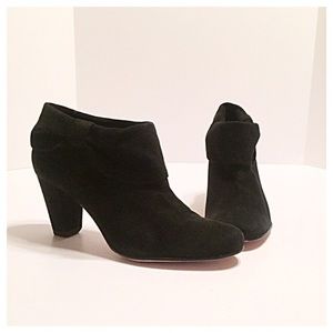 Kate Spade suede black booties with bow detail